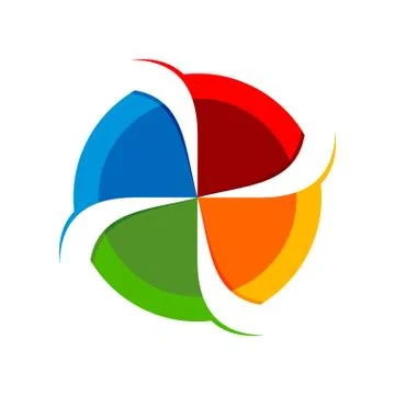 4 Slash Circular Spinner Blend Symbol Logo Design Stock Illustration