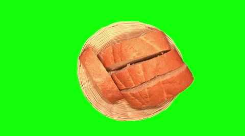 4 slices of white bread in basket Stock Footage 46495759