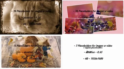 4 slideshow in ONE project!!!  (Collection № 3) After Effects素材