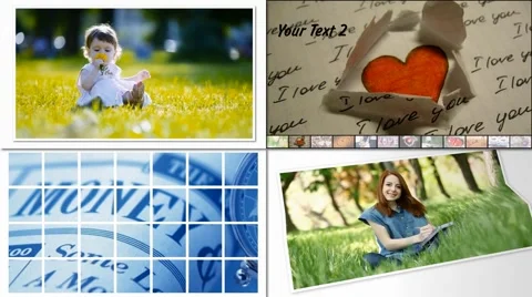 4 slideshow in ONE project!!!  (Collection № 6) Modèle After Effects