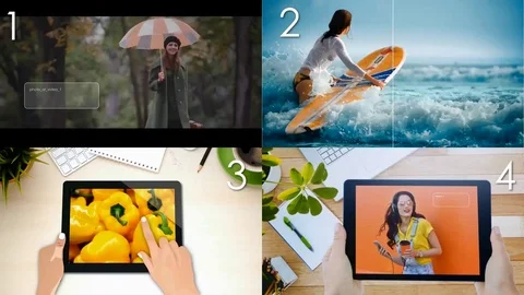 4 slideshow in ONE project!!!  (Collection № 10) 库存 After Effects