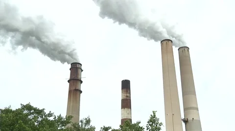 4 smoke stacks Stock Footage 47576354