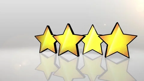 4 Stars 3D Rated Background Vídeo Stock 332083973