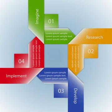 4 Step Colorful Business Process イラスト素材