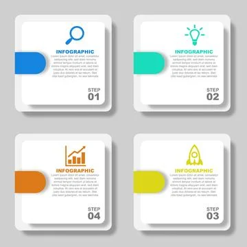4 step infographic elements design vector template for presentation process.. Stock Illustration