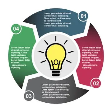 4 step vector element in four colors with labels, infographic diagram. Busine イラスト素材