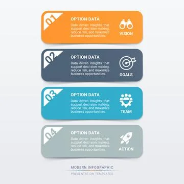 4 Step Workflow Modern Infographic Template Banner Background Stock-Illustration
