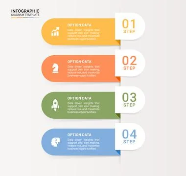 4 Step Workflow Modern Infographic Template Banner Background Stockillustratie