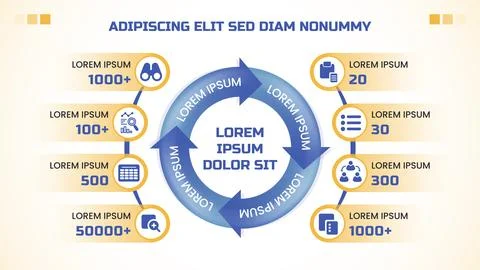 4 Steps Circular Process Infographic with Business Icons Stock Illustration