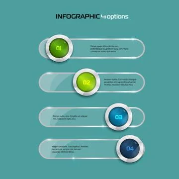 4 Steps horizontal infographic element Stock Illustration