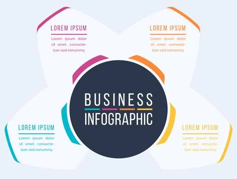 4 Steps Infographic design 4 steps, objects, elements or Options infographic Illustrazione stock