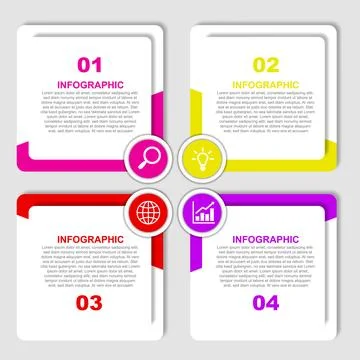 4 steps infographic flowchart design template Stock Illustration