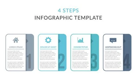 4 Steps - Infographic Template Stock Illustration