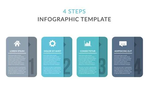 4 Steps - Infographic Template Illustrazione stock