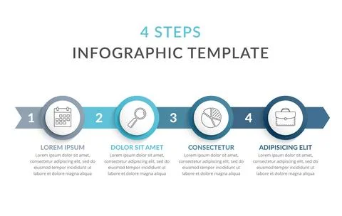 4 Steps - Infographic Template Stock Illustration