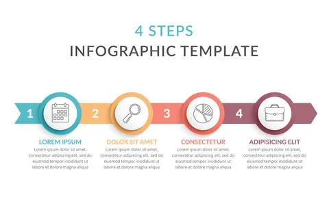 4 Steps - Infographic Template Stock Illustration