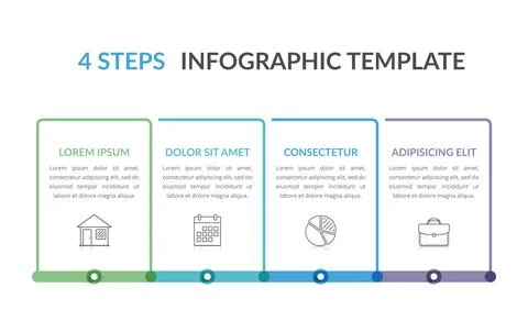 4 Steps - Infographic Template Stock Illustration