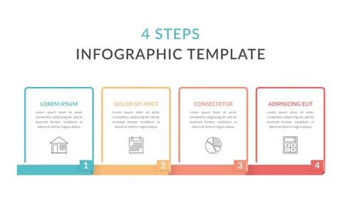 4 Steps - Infographic Template Stock Illustration