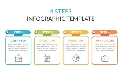 4 Steps - Infographic Template Stock Illustration