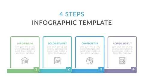 4 Steps - Infographic Template Stock Illustration