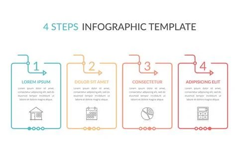 4 Steps - Infographic Template Stock Illustration
