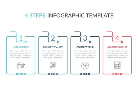 4 Steps - Infographic Template Stock Illustration