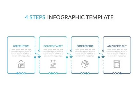 4 Steps - Infographic Template Illustrazione stock