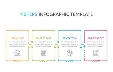 4 Steps - Infographic Template Stock Illustration