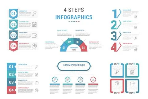 4 Steps - Infographic Templates Stock Illustration