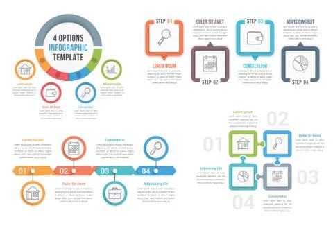 4 Steps Infographics Stock Illustration