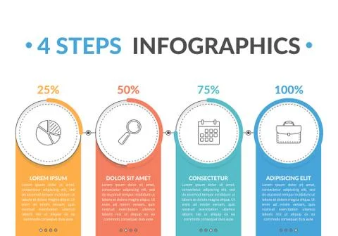 4 Steps Infographics Stock Illustration