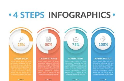 4 Steps Infographics Stock Illustration