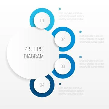 4 steps process modern infographic diagram Stock Illustration