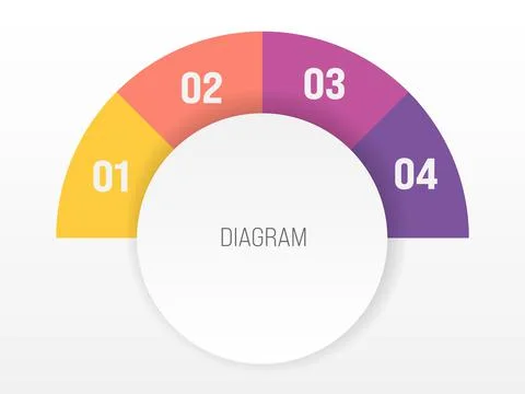 4 steps process modern infographic diagram イラスト素材