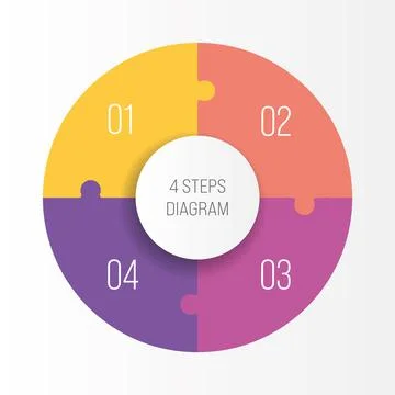 4 steps process modern infographic diagram Stock Illustration