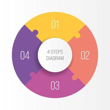 4 steps process modern infographic diagram イラスト素材