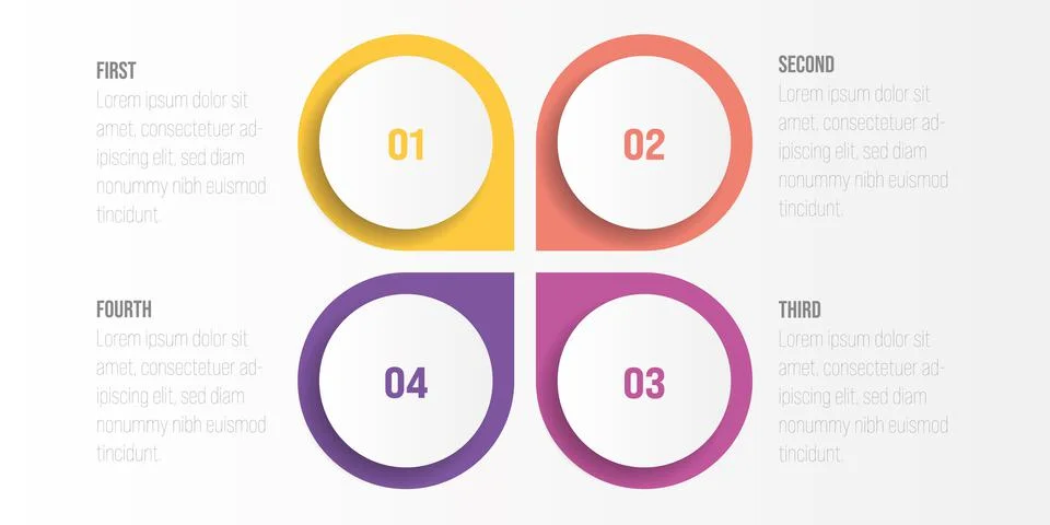 4 steps process modern infographic diagram 스톡 일러스트
