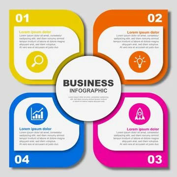 4 steps timeline infographics design template. 스톡 일러스트