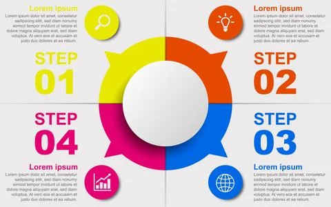 4 steps timeline infographics design template. Stock-Illustration