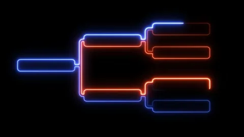 4-Team Tournament Bracket Neon Flat Template for Soccer &amp; Sports Video stock 310281892