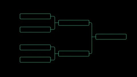 4 Team Tournament Bracket Template in Neon Style for Sports Match Schedule Stock Footage 310281844