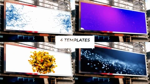 4 templates for outdoor advertising Stock After Effects