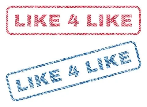 Like 4 Like Text Textile Seal Stamp Watermarks Stock Illustration