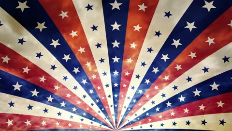 4 th july. Independence Day. USA. Rotation of stars with sunbeams. Stock Footage 153233889