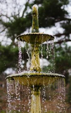 The 4 tier fountain in Sheffield Botanical Gardens Stock Photos