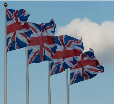 4 Union Flags Stock Photos