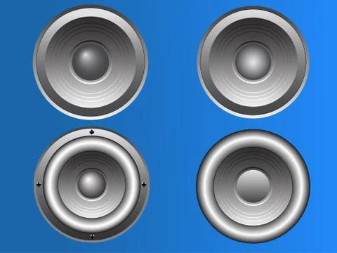 4 Vector Loudspeakers Illustrazione stock