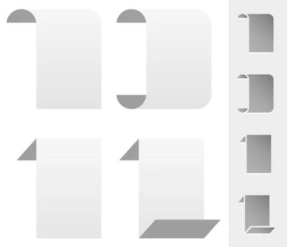 4 version paper shape elements with symbols included Illustrazione stock