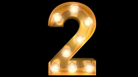 4 way blinking loop animatedgolden light bulb typeface character 2 Stock Footage 124950519