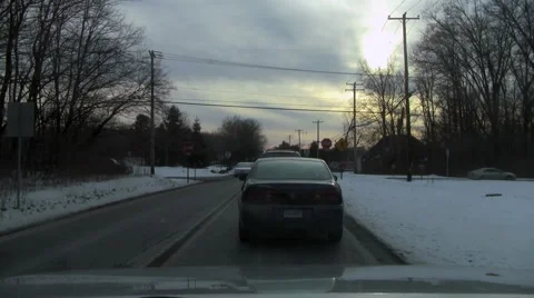 4 way stop Stock Footage 1038404